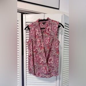 Talbots Pink and White Paisley Blouse
